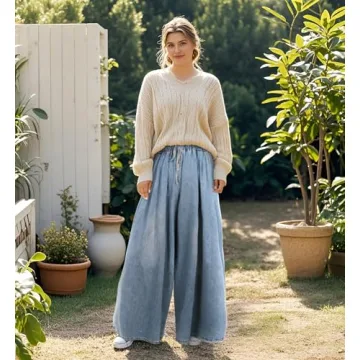 UQJE Women's Wide Leg Baggy Jeans - Comfort in Style