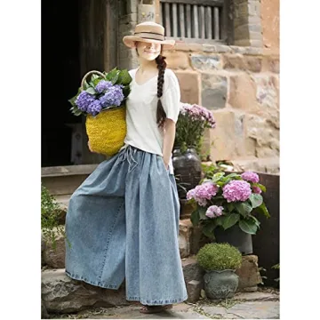 UQJE Women's Wide Leg Baggy Jeans - Comfort in Style