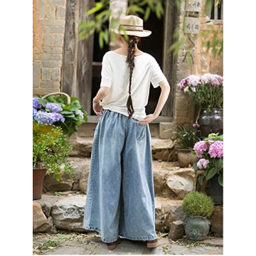 UQJE Women's Wide Leg Baggy Jeans - Comfort in Style