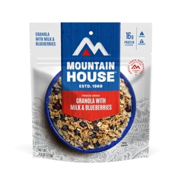 Mountain House Granola with Milk & Blueberries for Camping