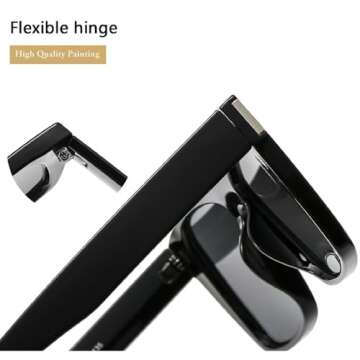 mincl Retro Square Sunglasses for Women Shades UV400 Fashion Blue Green Men Rivets Trending Punk Sun Glasses (brown blue)