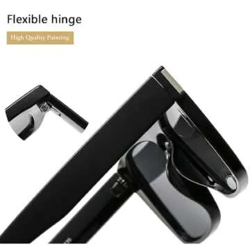 mincl Retro Square Sunglasses for Women Shades UV400 Fashion Blue Green Men Rivets Trending Punk Sun Glasses (brown blue)