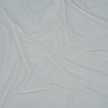 MADEUNID 2 Yards Pre-cut Solid Color Interlock Fabric, Soft and Stretch Fabric in 59" Wide for DIY Craft, head scarf, Upholstery and Home & Party Decorative etc. (WHITE)