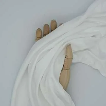 MADEUNID 2 Yards Pre-cut Solid Color Interlock Fabric, Soft and Stretch Fabric in 59" Wide for DIY Craft, head scarf, Upholstery and Home & Party Decorative etc. (WHITE)