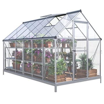 PAPAJET 6x12 FT Hybrid Polycarbonate Greenhouse for Gardening