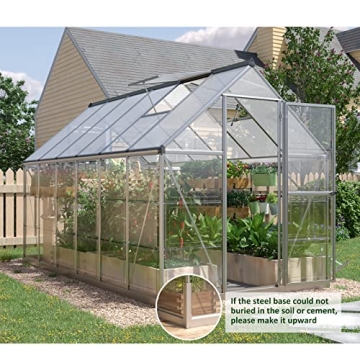 PAPAJET 6x12 FT Hybrid Polycarbonate Greenhouse for Gardening