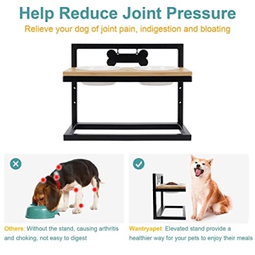 WANTRYAPET Adjustable Elevated Dog Bowls - Stylish Feeding Solution