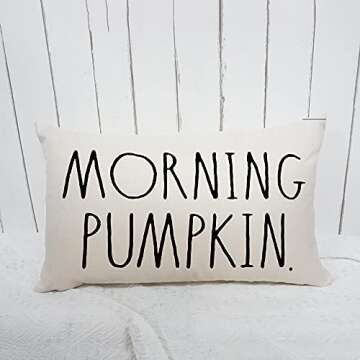 GTEXT 20"x12" Morning Pumpkin Throw Pillow Cover Autumn Decor Fall Decor Mordern Farm Pillow Cases Cotton Linen Pillow