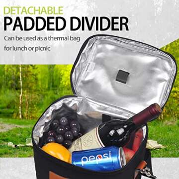 Tirrinia 4 Bottle Wine Gift Tote Carrier - Leakproof & Insulated Padded Versatile Wine Cooler Bag fo...