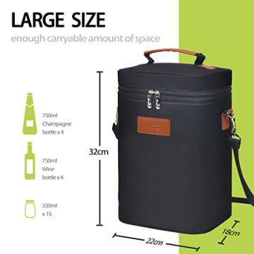 Stylish Tirrinia 4 Bottle Wine Tote Carrier for All Occasions