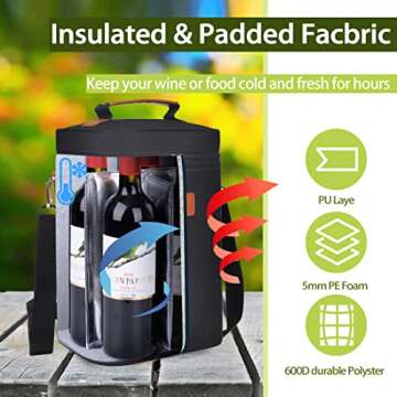 Stylish Tirrinia 4 Bottle Wine Tote Carrier for All Occasions