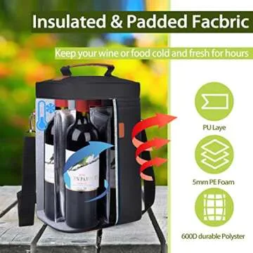 Stylish Tirrinia 4 Bottle Wine Tote Carrier for All Occasions