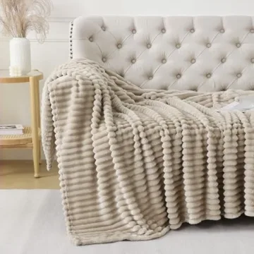 Comforting YIICKO Khaki Throw Blanket for Couch 50x60