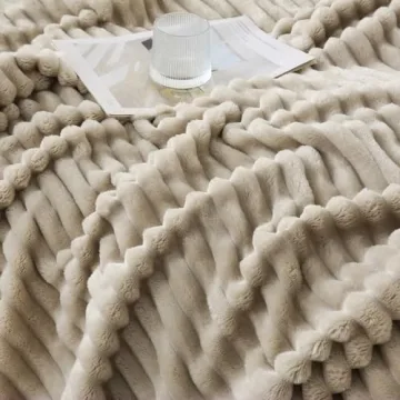 Comforting YIICKO Khaki Throw Blanket for Couch 50x60