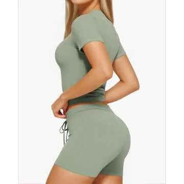 Stylish MANGOPOP Womens Two Piece Lounge Set for Comfort