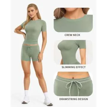 Stylish MANGOPOP Womens Two Piece Lounge Set for Comfort