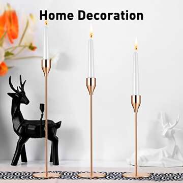 Gold Candlestick Holder Set of 12 for Taper Candles, Decorative Candle Holders Bulk Candle Stick Holders Taper Candle Holders for Table Centerpiece Wedding Dinning Party Anniversary Home Decor
