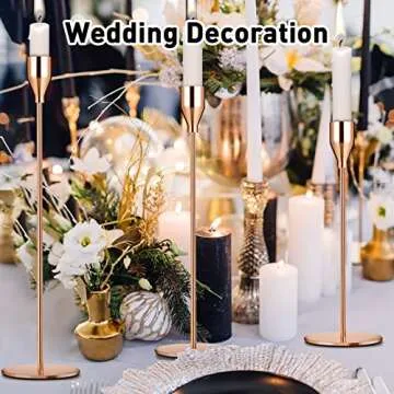 Rose Gold Candlestick Holder Set for Elegant Events and Decor