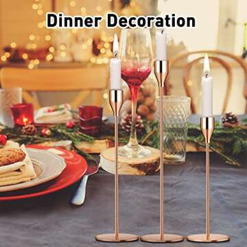 Gold Candlestick Holder Set of 12 for Taper Candles, Decorative Candle Holders Bulk Candle Stick Holders Taper Candle Holders for Table Centerpiece Wedding Dinning Party Anniversary Home Decor