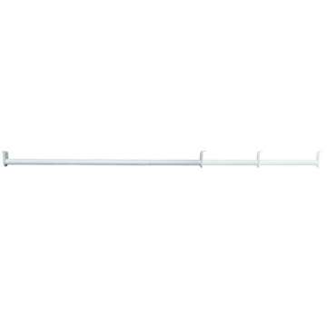 48 Inch to 72 Inch Adjustable Closet Rod for Hanging Clothes, White, Heavy Duty Steel, Center Support Bracket Included – Design House, 205831
