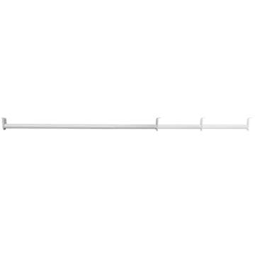 48 Inch to 72 Inch Adjustable Closet Rod for Hanging Clothes, White, Heavy Duty Steel, Center Support Bracket Included – Design House, 205831