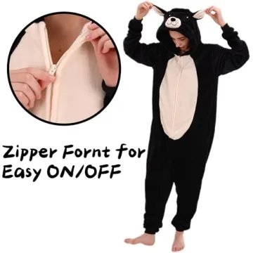 Comfortable Flannel Cat Onesie for Adults - Perfect for Halloween and Home