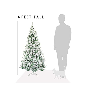 Perfect Holiday 4-Foot Flocked Snow Christmas Tree