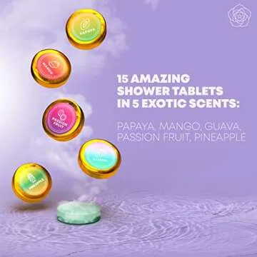 Aromatherapy Shower Steamers 15-Pack - Fruity Scents Delight