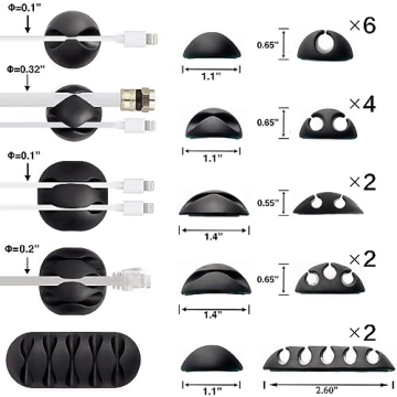 OHill 16-Pack Self-Adhesive Cable Clips for Home & Office