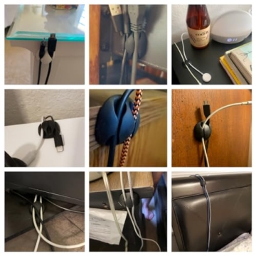 OHill 16-Pack Self-Adhesive Cable Clips for Home & Office