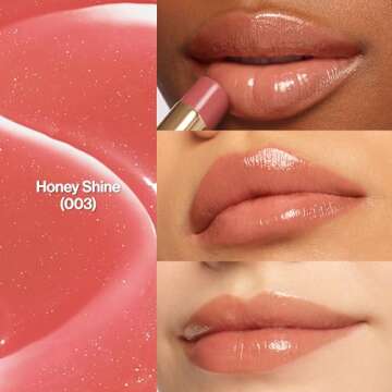 REVLON Super Lustrous Glass Shine Balm, Hydrating Tinted Lip Balm, Sheer, Glossy Shiny Finish, 003 Honey Shine, 0.11 oz