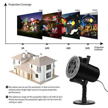 Versatile Halloween Christmas Projector Lights with 16 Patterns