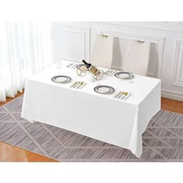 Surmente Premium White Tablecloth 90x156 for Any Occasion