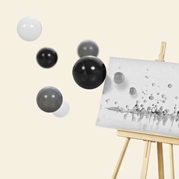 PlayMaty Pit Balls for Toddlers and Kids Black White Gray Plastic Balls Phthalate Free BPA Free 2.36 inches 100 Pieces Balls with Storage Bag for Baby Playhouse Pool Birthday Party Decoration