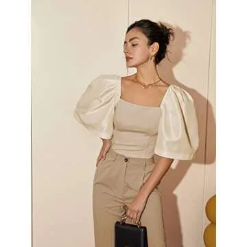 Stylish Puff Sleeve Crop Top for Trendy Women