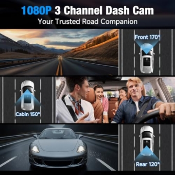 Comprehensive 3 Channel 4K Dash Cam with 5G WiFi & APP Control, 64GB Card, and Advanced Safety Featu...