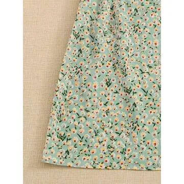Floerns Women's Summer Tie Strap Ditsy Floral A Line Cami Dress Green S