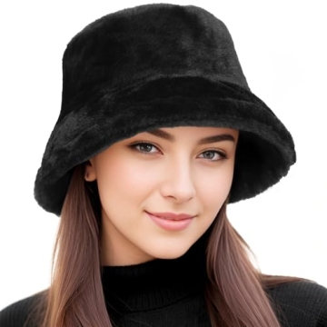 BFONS Faux Fur Winter Bucket Hat for Men and Women - Cozy Fuzzy Cap for Casual Winter Activities