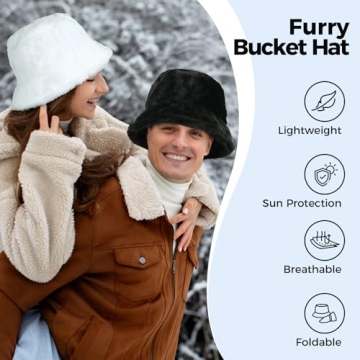 BFONS Faux Fur Winter Bucket Hat for Stylish Warmth