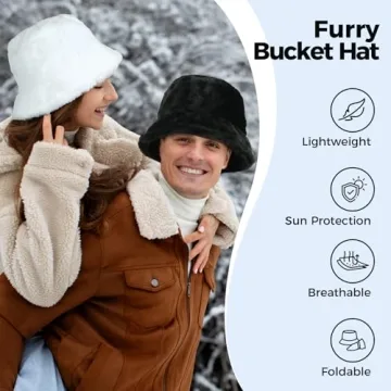 BFONS Faux Fur Winter Bucket Hat for Stylish Warmth