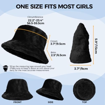 BFONS Faux Fur Winter Bucket Hat for Stylish Warmth