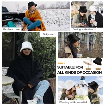 BFONS Faux Fur Winter Bucket Hat for Stylish Warmth