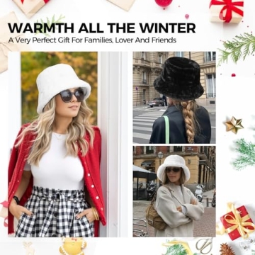 BFONS Faux Fur Winter Bucket Hat for Stylish Warmth