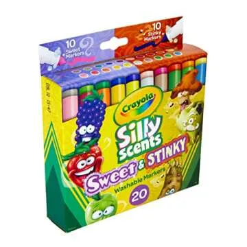 Crayola Silly Scents Sweet & Stinky Scented Markers, 20Count, Washable Markers, Gift for Kids, Age 3, 4, 5, 6