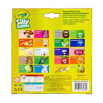 Crayola Silly Scents Sweet & Stinky Scented Markers, 20Count, Washable Markers, Gift for Kids, Age 3, 4, 5, 6