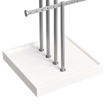 Amazon Basics Four-Tier Jewelry Tree Stand - White/Nickel