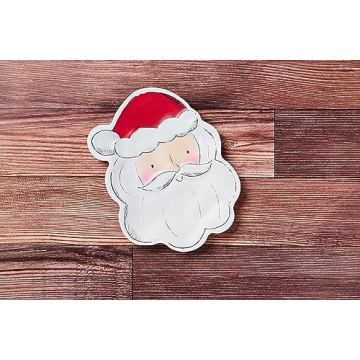 Mud Pie Santa Melamine Plate; 9 1/4" x 7 1/4", White