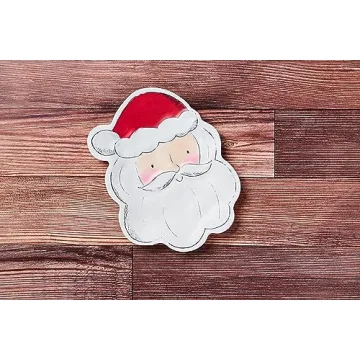 Mud Pie Santa Melamine Plate; 9 1/4" x 7 1/4", White