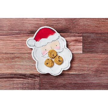 Mud Pie Santa Melamine Plate; 9 1/4" x 7 1/4", White