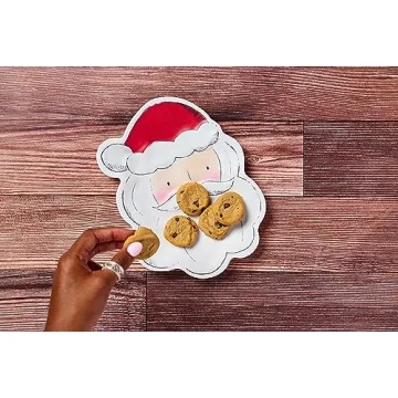 Mud Pie Santa Melamine Plate; 9 1/4" x 7 1/4", White